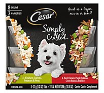 CESAR Simply Crafted Chicken And Beef Topper Adult Wet Dog Food Variety Pack - 8-1.3 Oz