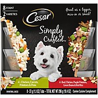 CESAR Simply Crafted Chicken And Beef Topper Adult Wet Dog Food Variety Pack - 8-1.3 Oz - Image 1