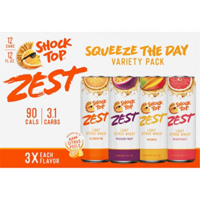 Shock Top Zest Variety Pack Squeeze the Day Beer In Cans - 12-12 Fl. Oz. - Image 3