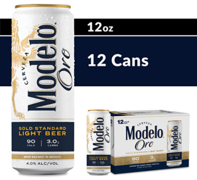 Modelo Oro Mexican Lager Light Beer 4.0% ABV Can - 12-12 Fl. Oz.