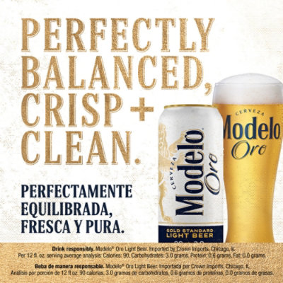 Modelo Oro Mexican Lager Light Beer 4.0% ABV Can - 12-12 Fl. Oz. - Image 4