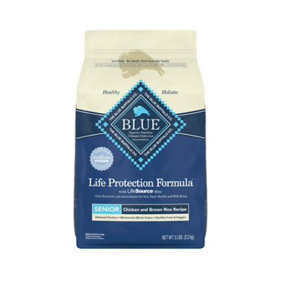 BLUE Life Protection Formula Natural Chicken And Brown Rice Senior Dry Dog Food Trial Size Bag - 5 Lb