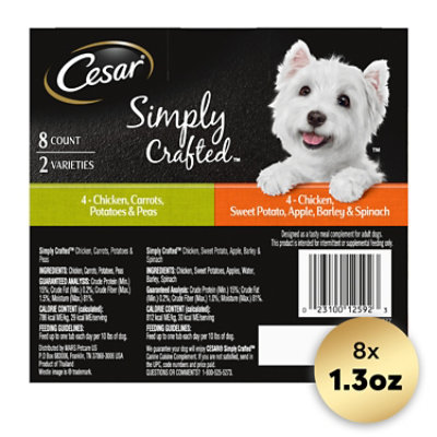 Cesar Simply Crafted Chicken & Potatoes/Chicken Sweet Potato Adult Wet Dog Food Topper - 8-1.3 Oz - Image 2