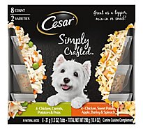 CESAR Simply Crafted Chicken Topper Adult Wet Dog Food Variety Pack - 8-1.3 Oz