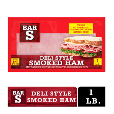 Bar-S 4x6 Cooked Ham - 16 Oz - Image 1