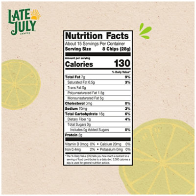 LATE JULY Snacks Sea Salt & Lime Tortilla Chips - 14.75 Oz - Image 2