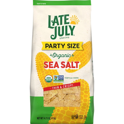 LATE JULY Snacks Sea Salt Thin and Crispy Organic Tortilla Chips - 14.75 Oz - Image 1