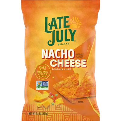 LATE JULY Snacks Nacho Cheese Tortilla Chips - 7.8 Oz - Image 1