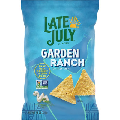 LATE JULY Snacks Garden Ranch Tortilla Chips - 7.8 Oz - Image 1