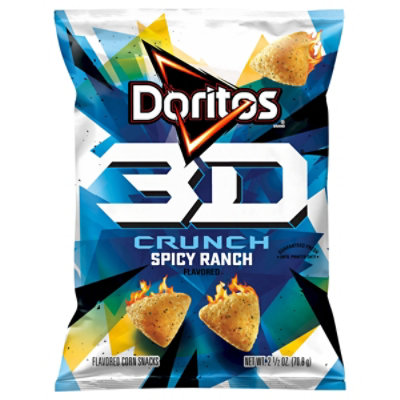 Doritos 3d Crunch Tortilla Chips Spicy Ranch2 - 2.5 Oz - Carrs