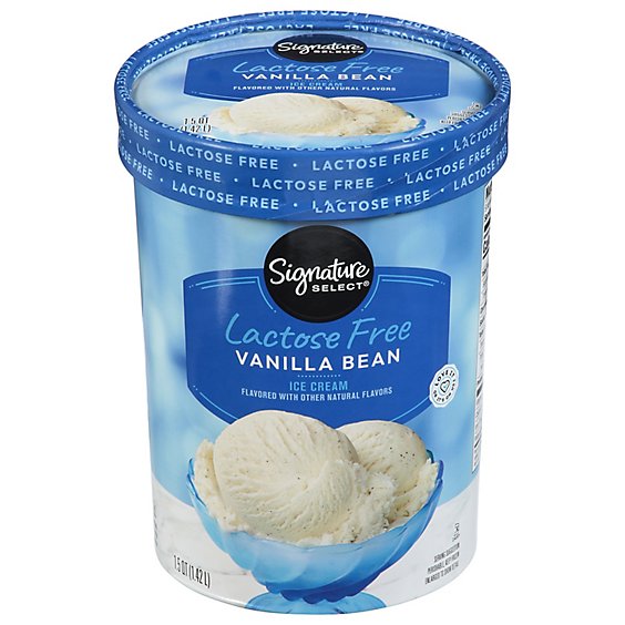 Signature Select Ice Cream Vanila Bean Lactose Free - 1.5 QT
