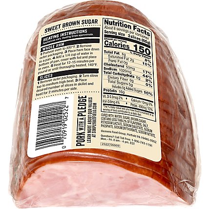 Hatfield Boneless Brown Sugar Pre-sliced Ham Natural Juice Quarter - 24 OZ - Image 6