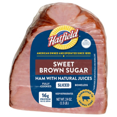 Hatfield Boneless Brown Sugar Pre-sliced Ham Natural Juice Quarter - 24 OZ - Image 1