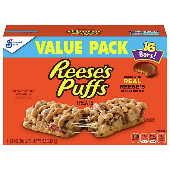 Reese's Puffs Treat Bars 16 Count - 13.6 Oz