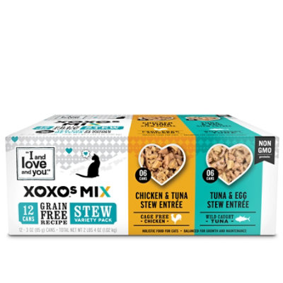 I and love and you XOXOs Mix Chicken/Tuna Stew Wet Cat Food Variety Pack - 12-3 Oz