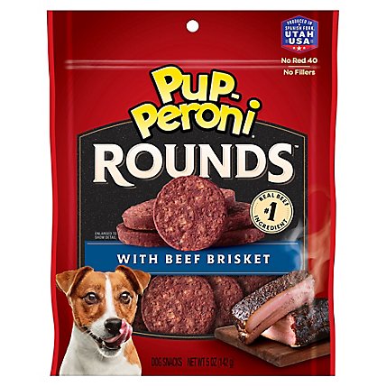 Pup Peroni Rounds Beef Brisket Dog Treat Each - 5 OZ - Image 1