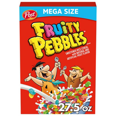 Post Fruity PEBBLES Gluten Free Breakfast Cereal Extra Large Cereal Box - 27.5 Oz - Image 1