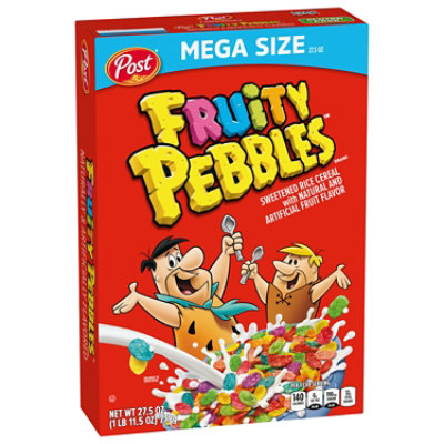 Post Fruity PEBBLES Gluten Free Breakfast Cereal Extra Large Cereal Box - 27.5 Oz - Image 2