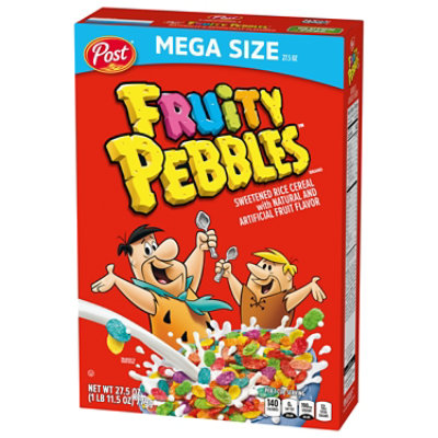 Post Fruity PEBBLES Gluten Free Breakfast Cereal Extra Large Cereal Box - 27.5 Oz - Image 4