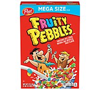 Post Fruity PEBBLES  Gluten Free Breakfast Cereal Extra Large Cereal Box - 27.5 Oz