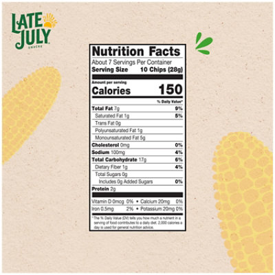 LATE JULY Snacks Multigrain Organic Dippers Sea Salt Tortilla Chips - 7.4 Oz - Image 2