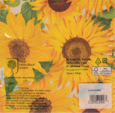 Caspari Lunch Npkn Sunflowers - 20 CT - Image 4