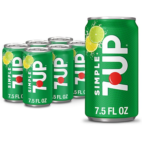 7UP Simple Lemon Lime Soda Mini Cans - 6-7.5 Fl. Oz.
