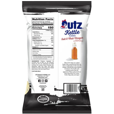 Utz Kettle Salt & Malt Vinegar Chips - 7.5 OZ - Image 6