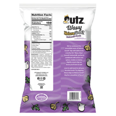 Utz Wavy Heluva Good Bttrmlk Ranch Chips - 7.75 OZ - Image 6