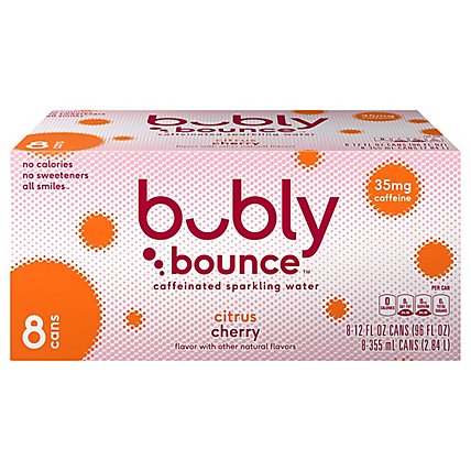 Bubly Bounce Caffeinated Sparkling Water Citrus Cherry 12 Fl Oz 8 Count - 96 FZ - Image 3