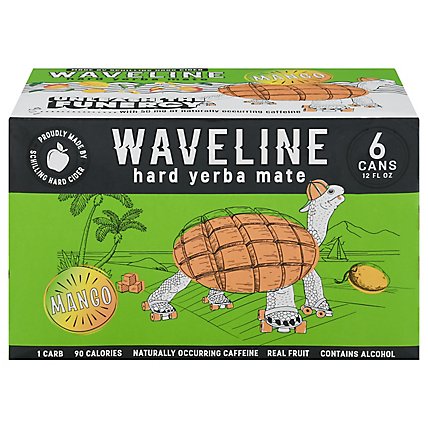 Waveline Mango Hard Yerba Mate Plus Caffeine In Cans - 6-12 Fl. Oz. - Image 3