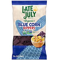 Late July Snacks Dippers Organic Blue Corn Tortilla Chips 7.4 Oz. Bag - 7.4 OZ - Image 2