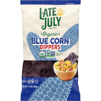 LATE JULY Snacks Cantina Dippers Blue Corn Tortilla Chips - 7.4 Oz - Image 1