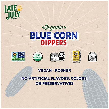 Late July Snacks Dippers Organic Blue Corn Tortilla Chips 7.4 Oz. Bag - 7.4 OZ - Image 3