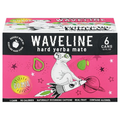 Waveline Guava Hard Yerba Mate Plus Caffeine Case In Can - 6-12 Fl. Oz. - Image 3