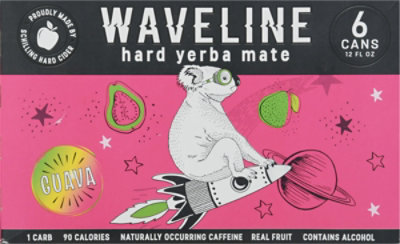 Waveline Guava Hard Yerba Mate Plus Caffeine Case In Can - 6-12 Fl. Oz. - Image 2