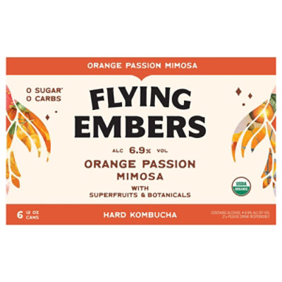 Flying Embers Mimosa Hard Kombucha In Cans - 6-12 Fl. Oz.