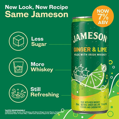 Jameson Ginger & Lime in a Can 12 Proof - 4 -12 Fl Oz - Image 5