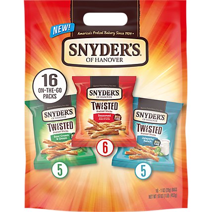 Snyders Of Hanover Twisted Pretzel Sticks Variety Pack Individual Packs - 16  OZ - Image 1
