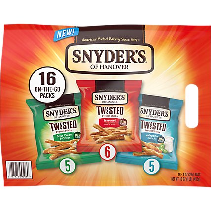 Snyders Of Hanover Twisted Pretzel Sticks Variety Pack Individual Packs - 16  OZ - Image 3