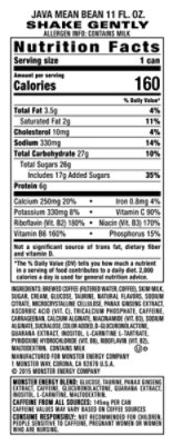 Monster Energy Java Mean Bean Energy + Coffee - 6-11 Fl. Oz. - Image 4
