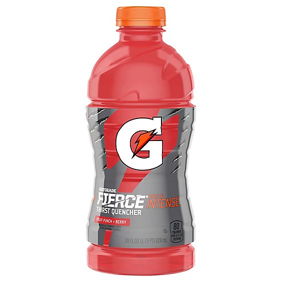Gatorade Fierce Fruit Punch Berry Thirst Quencher Plastic Bottle - 28 FZ