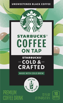 Starbucks Cold & Crafted Coffee Drink On Tap Unsweetened