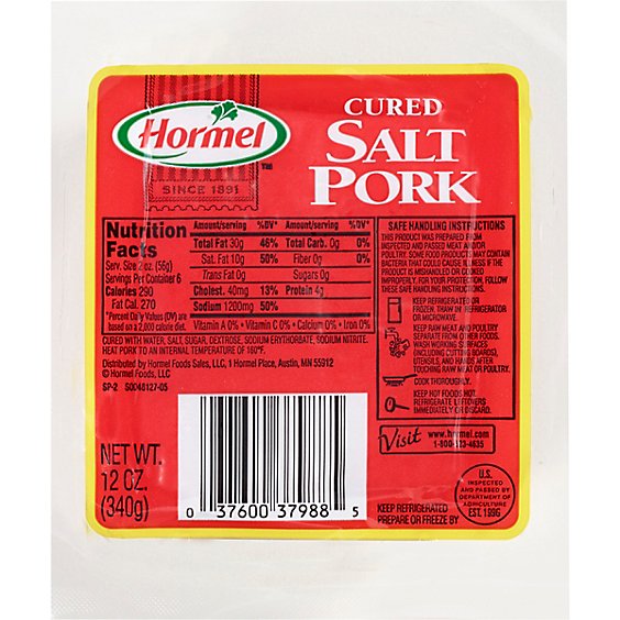 Hormel Unsliced Salt Pork - 12 Oz