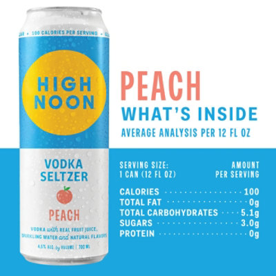 High Noon Peach  Can - 24 FZ - Image 3