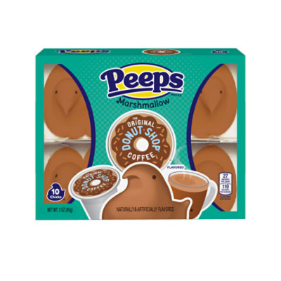 Peeps The Original Donut Shop Coffee Flavored Marshmallow Chicks Easter Candy - 3.0 Oz