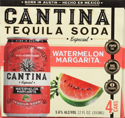 Cantina Tequila Soda Watermelon Margarit - 4-12 FZ - Image 5