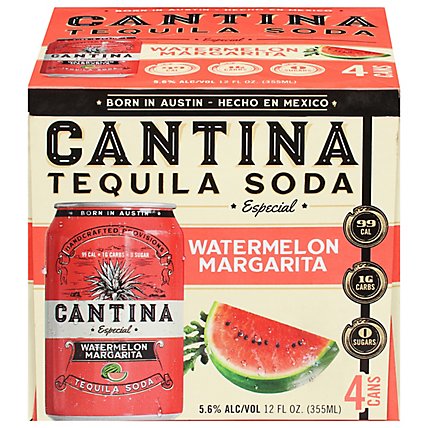 Cantina Tequila Soda Watermelon Margarit - 4-12 FZ - Image 2
