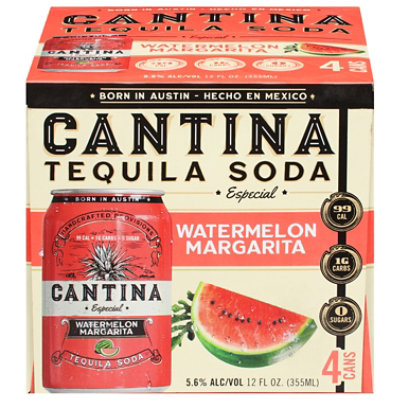 Cantina Tequila Soda Watermelon Margarit - 4-12 FZ - Image 2