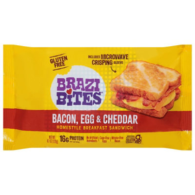 Brazi Bites Sandwich Bacon Egg Cheddar - 4.1 OZ